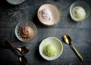 4 flavors of ice cream