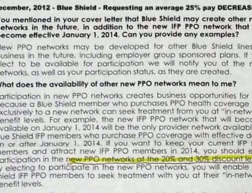 25% pay CUT… Invitation to be an ObamaCare Provider:
